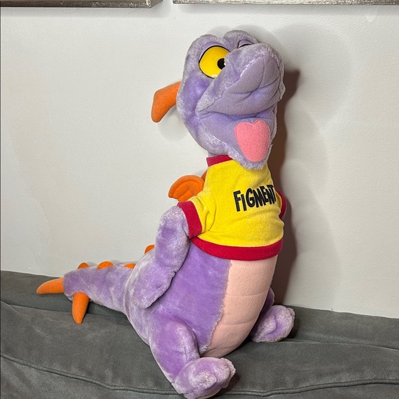Vintage Figment Dragon Walt Disney World Plush Toy with Yellow Shirt Large 17”
